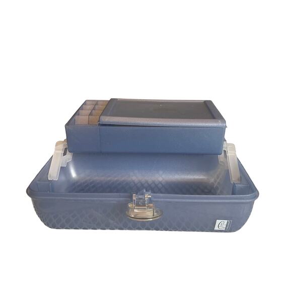Caboodles On-the-Go Girl Makeup Case Organizer with Mirror Blue Sparkle Travel - Picture 6 of 13